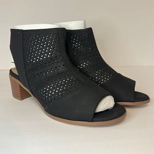 Torrid Black Perforated Bootie block heel